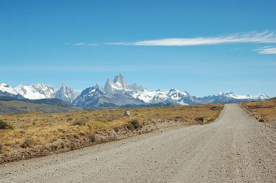 ruta 23 llegando al chalten en El Chaltén