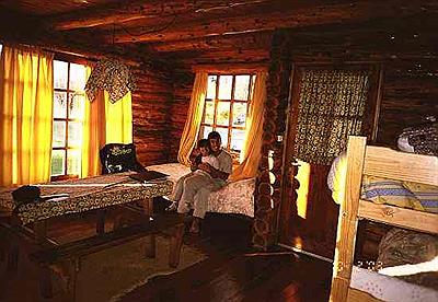 Interior de las cabañas Nueva Era