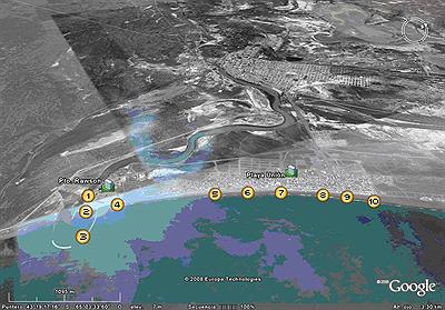 Vista aerea de Playa Unión, Rawson