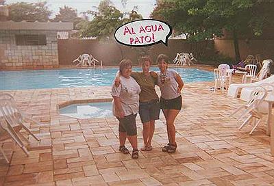 Con mi amiga Silvia y una pasajera