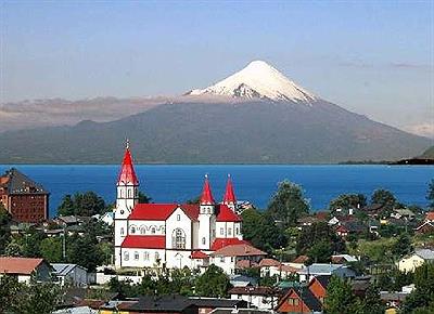 Postal con el volcán