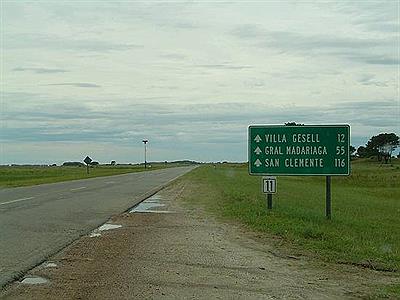 Ruta 11 entre Mar de las Pampas y Villa Gesell