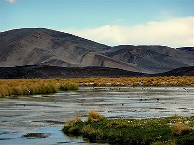 Lagunas al pie del volcán Incahuasi, Paso de San Francisco 