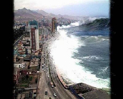 Tsunami recreado, toma desde Edificio Obelisco